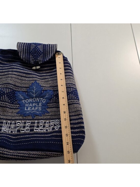 Vintage Toronto Maple Leafs Woven Baja Backpack Rucksack Drawstring Toggle Close main image 7